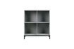 Miniature Large cabinet with 4 open volumes in grey wood 1
