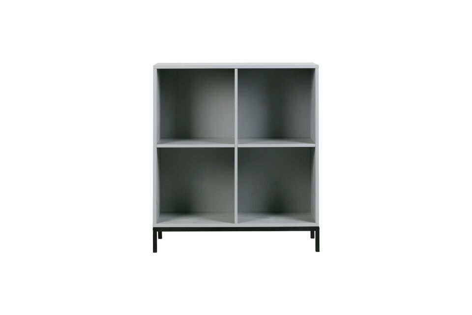 Large cabinet with 4 open volumes in grey wood Vtwonen