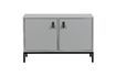 Miniature Large cabinet with doors in gray metal Incl 1
