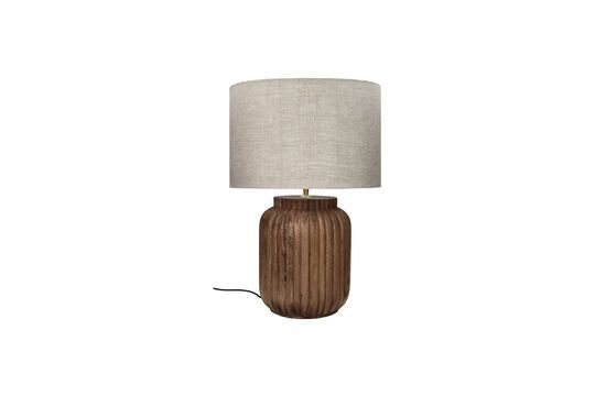 Large fluted lamp in brown wood Lampedusa