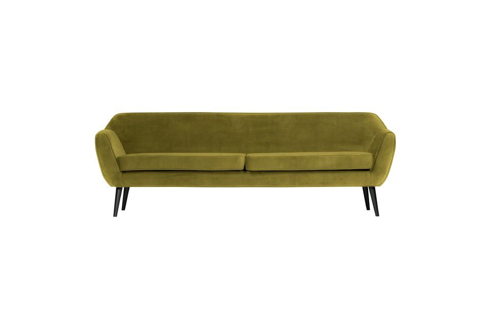Large green velvet sofa Rocco Woood
