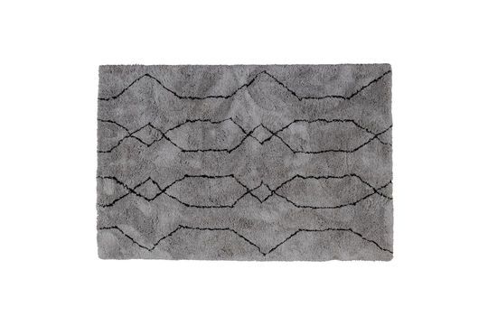 Large light grey and black polyester carpet Nové Clipped