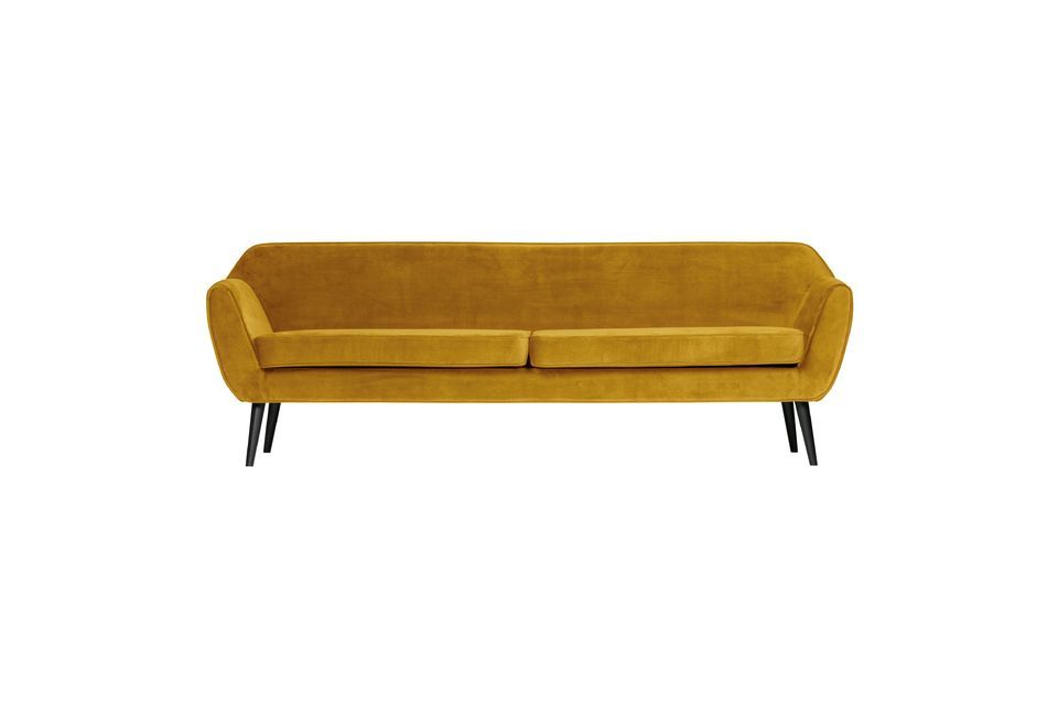 Large ochre velvet sofa Rocco Woood