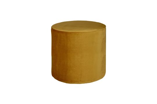 Large round ochre velvet pouffe Sara