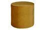 Miniature Large round ochre velvet pouffe Sara Clipped