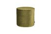 Miniature Large round pouffe in olive green velvet Sara 1