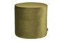 Miniature Large round pouffe in olive green velvet Sara Clipped