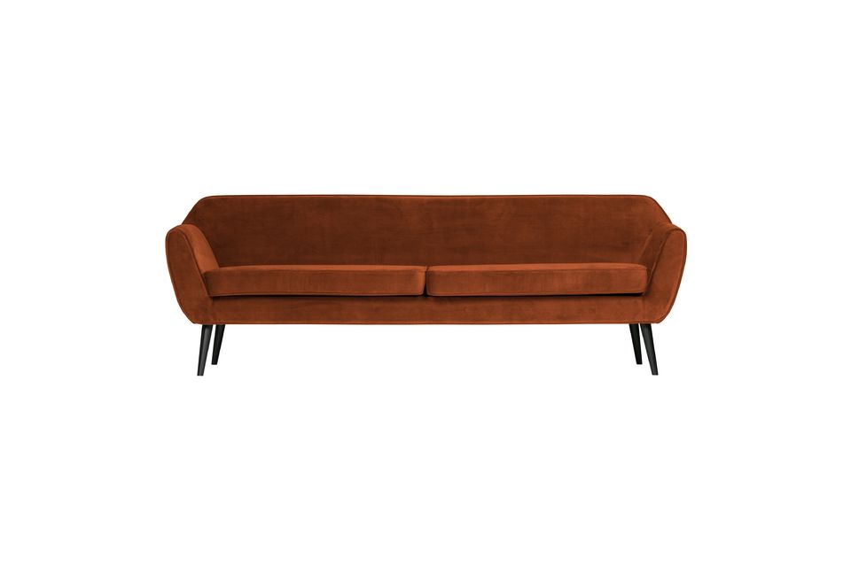 Large sofa in terracotta velvet Rocco Woood