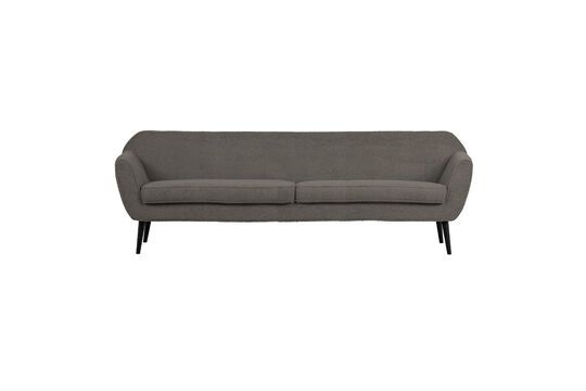 Large two-seater sofa in dark gray fabric Rocco Clipped