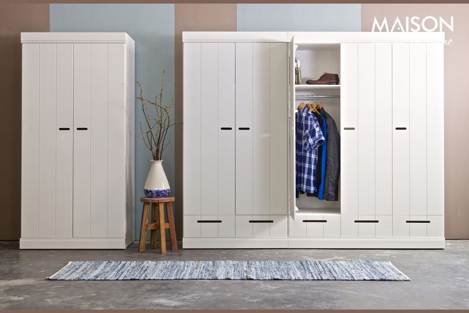 Large white Connect wooden cabinet, basic and practical