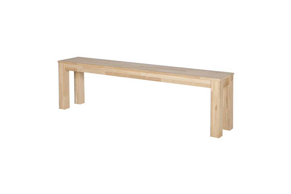 The Largo beige solid oak bench goes very well with oak dining tables
