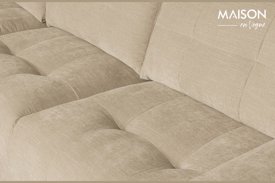 Check out our beige Bar fabric left corner sofa, upholstered in a soft fabric with a faded look