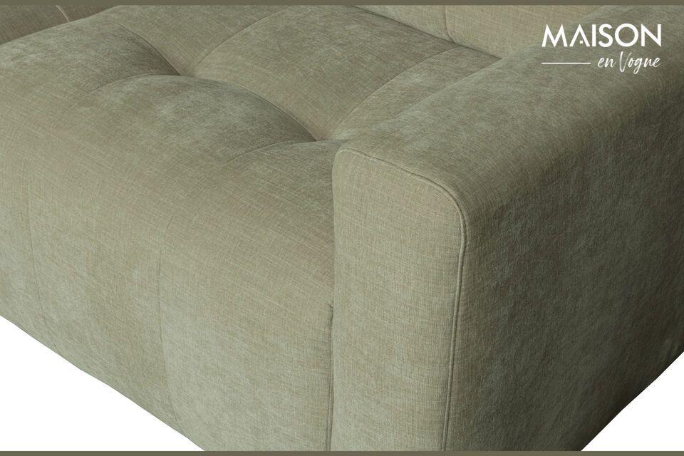 The two parts of the sofa are upholstered on all sides and are easily assembled with brackets