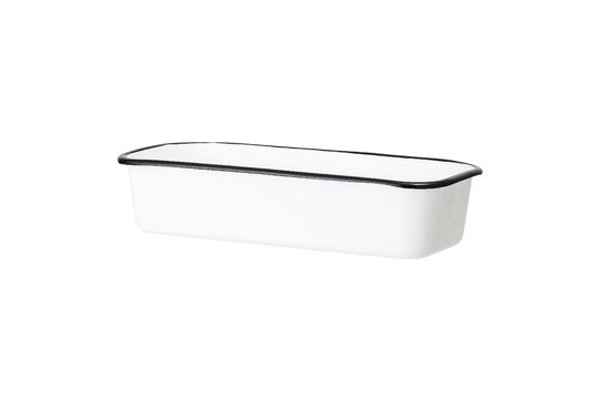 Leojac white serving dish in pewter Clipped