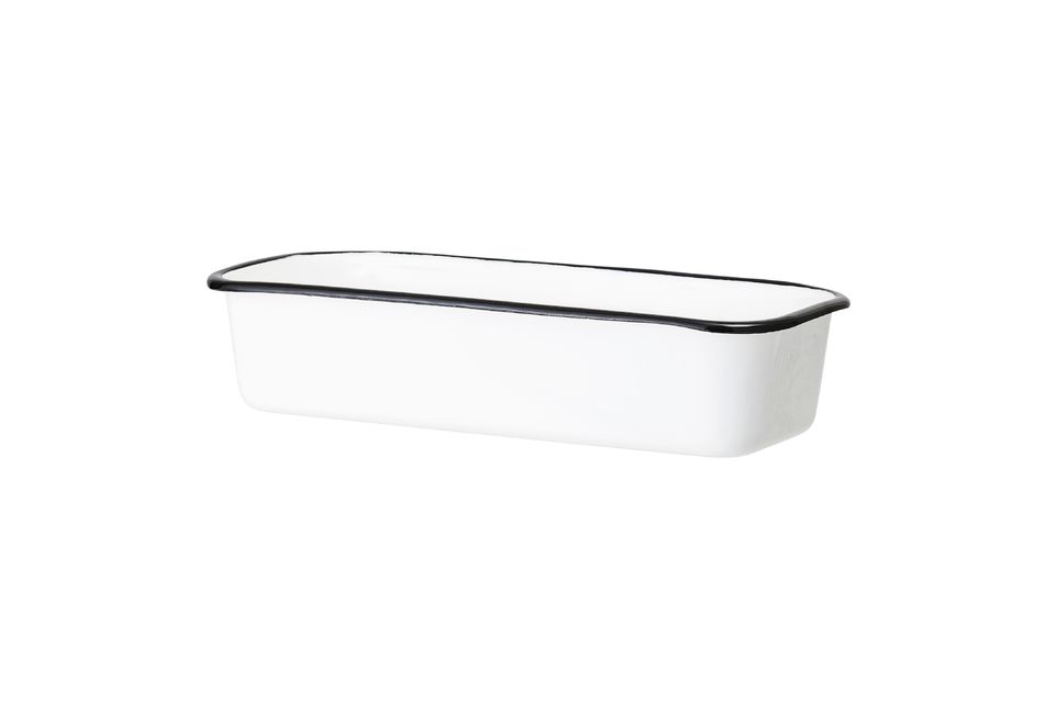 Leojac white serving dish in pewter Bloomingville