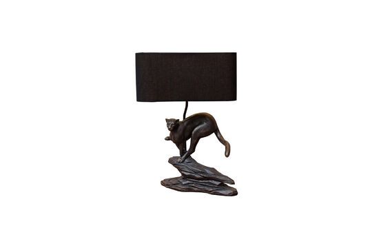 Leopard black resin table lamp