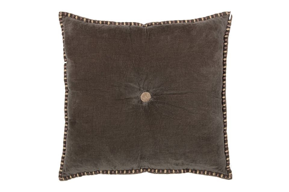 Levy mocca velvet cushion Woood