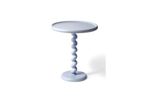 Light blue aluminum side table Twister Clipped