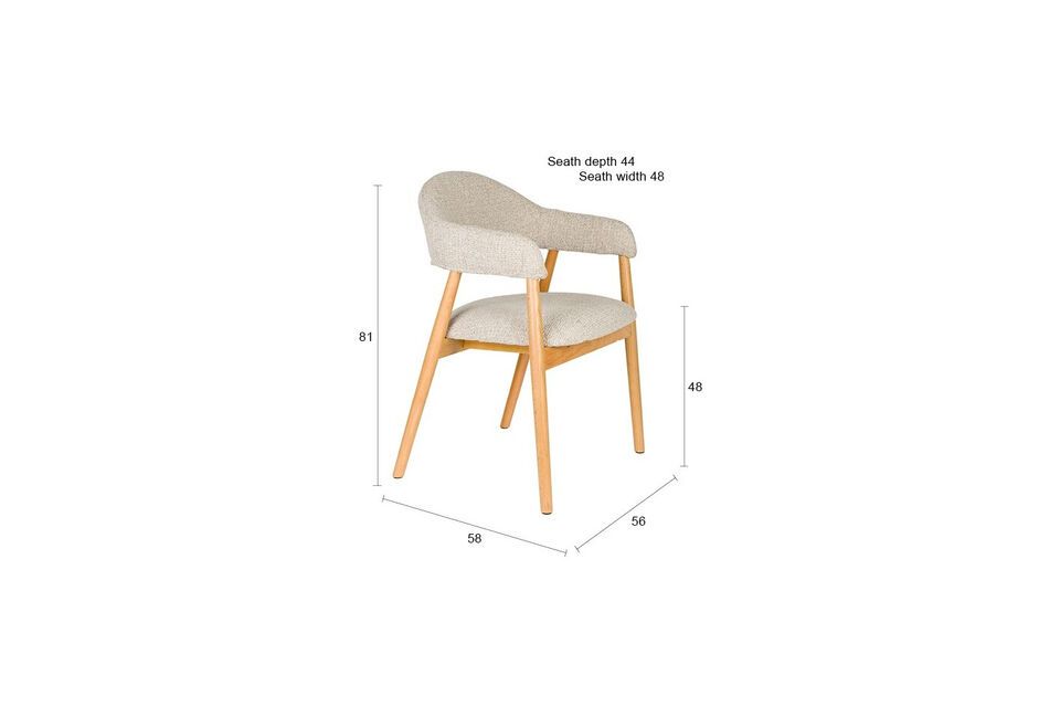 Light brown fabric armchair Indy - 8