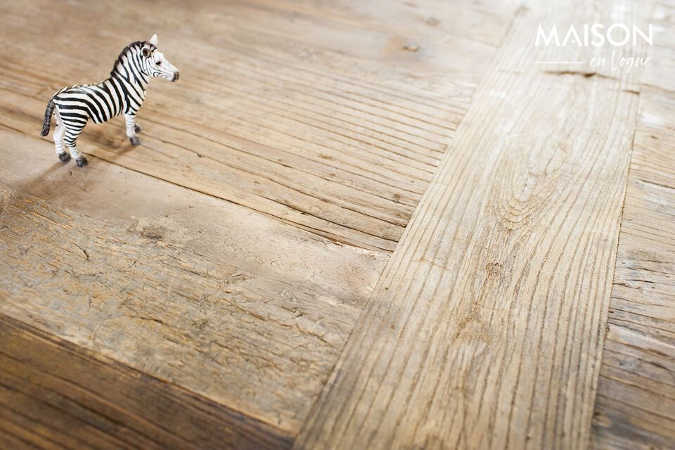 Discover the minimalist elegance of our elm wood dining table
