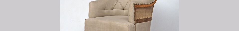 Material Details Linen and jute armchair Valbelle