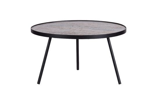 Lize wood and black metal side table set Clipped