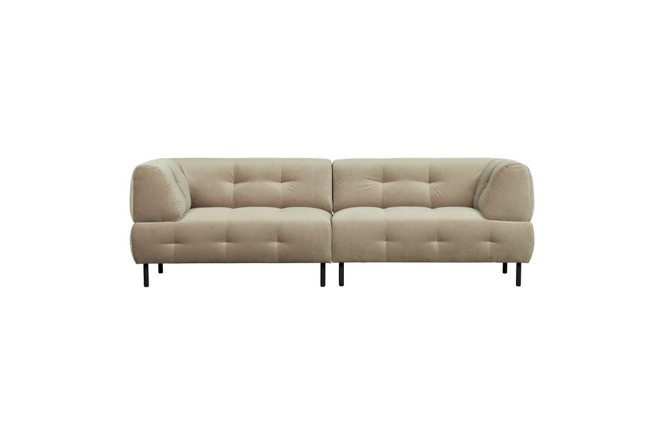 Lloyd 4 seater sofa in beige velvet Woood