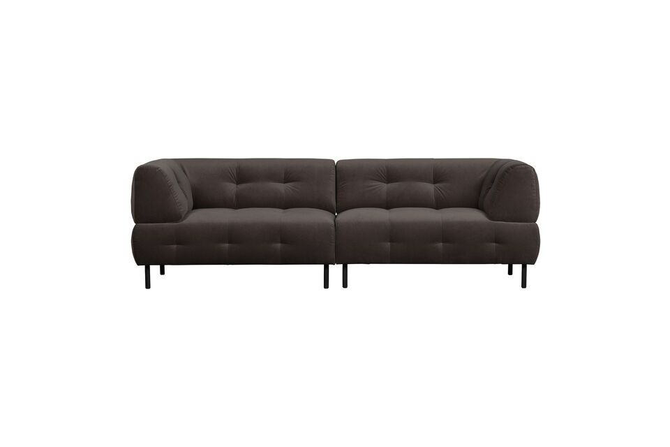 Lloyd 4 seater sofa in dark grey velvet Woood