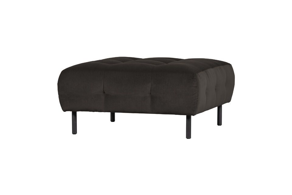 Lloyd dark grey velvet pouffe Woood