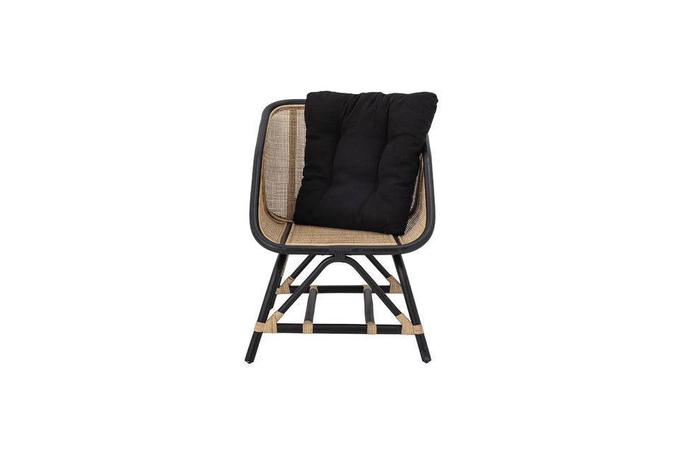 Loue black wicker armchair - 7