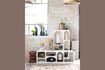Miniature Low shelf with 7 niches in white Alcove wood chipboard 2