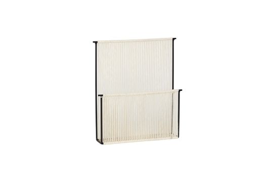 Magazine rack in cotton and black iron String Clipped