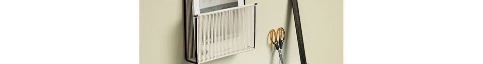 Material Details Magazine rack in cotton and black iron String