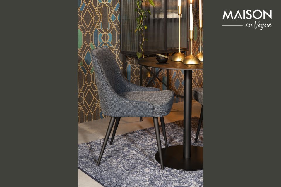 Magnus chair in blue fabric Dutch Bone