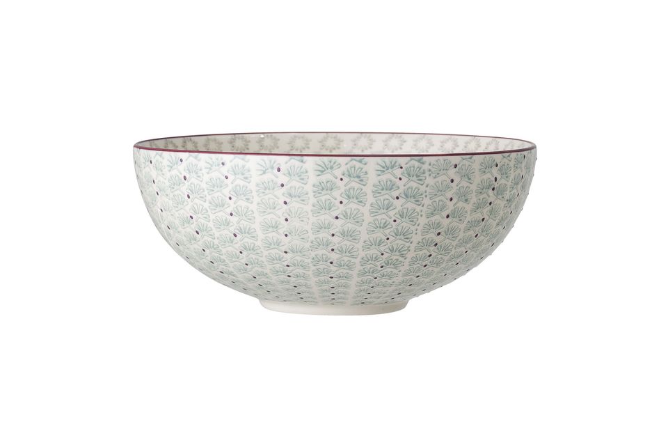 Maya blue stoneware salad bowl Bloomingville