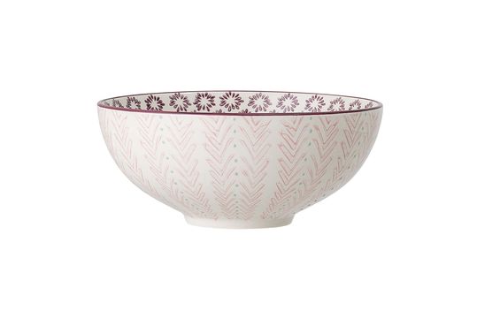 Maya pink stoneware salad bowl Clipped