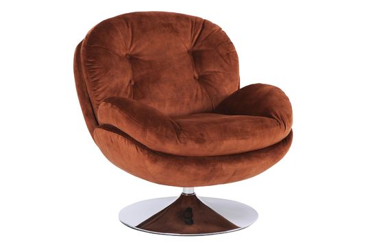Memento Fox brown velvet armchair Clipped