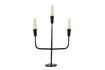 Miniature Metal candle holder with 3 black candles Sean 3