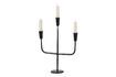 Miniature Metal candle holder with 3 black candles Sean 4