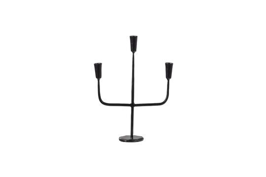 Metal candle holder with 3 black candles Sean Clipped