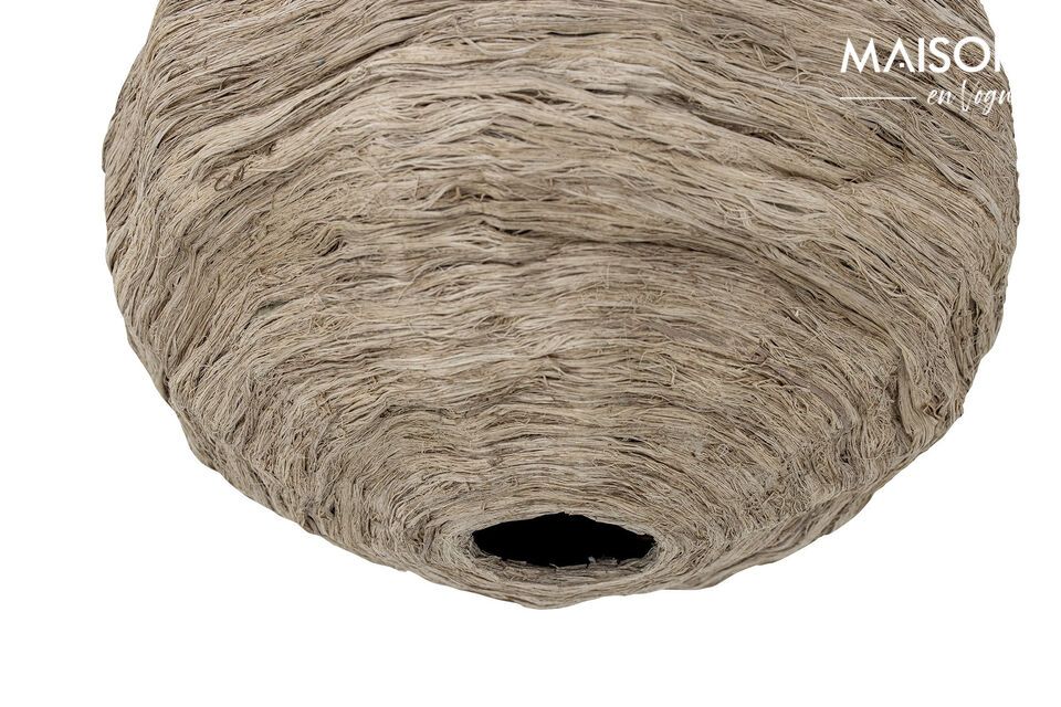 The Hillow hanging lamp from Bloomingville is made of twisted jute with an organic shape