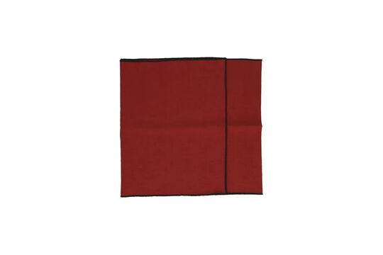 Métisse red table runner in linen and cotton Clipped