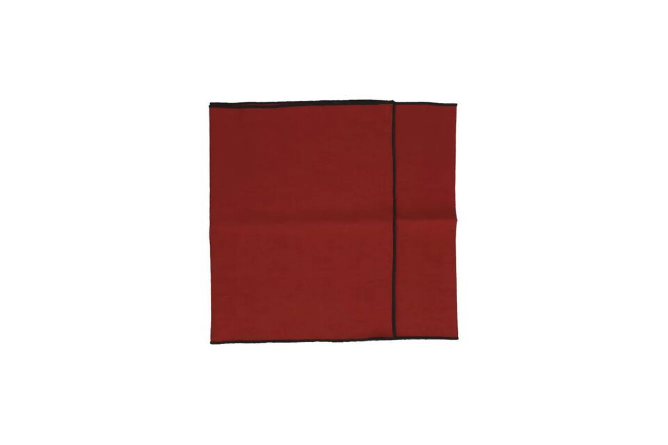 Métisse red table runner in linen and cotton Pomax