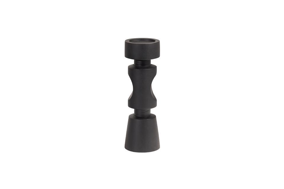 Midi black mango wood candlestick - 4