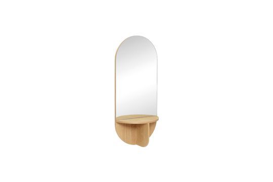 Mirror with beige wooden shelf Nomade Clipped