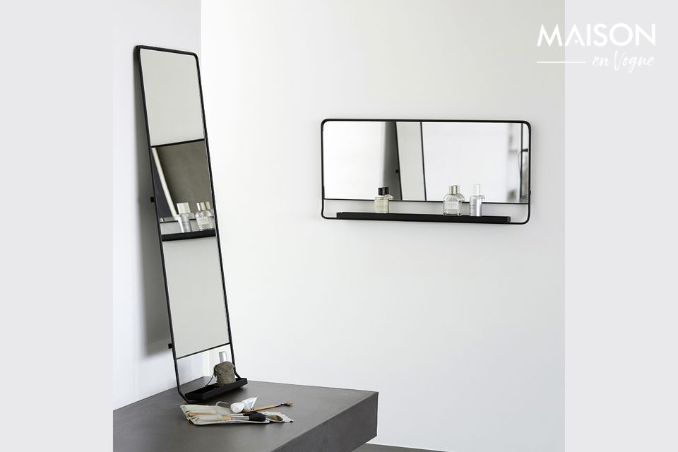 A shelf mirror