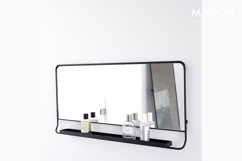 Mirror with black metal shelf Chic House Doctor