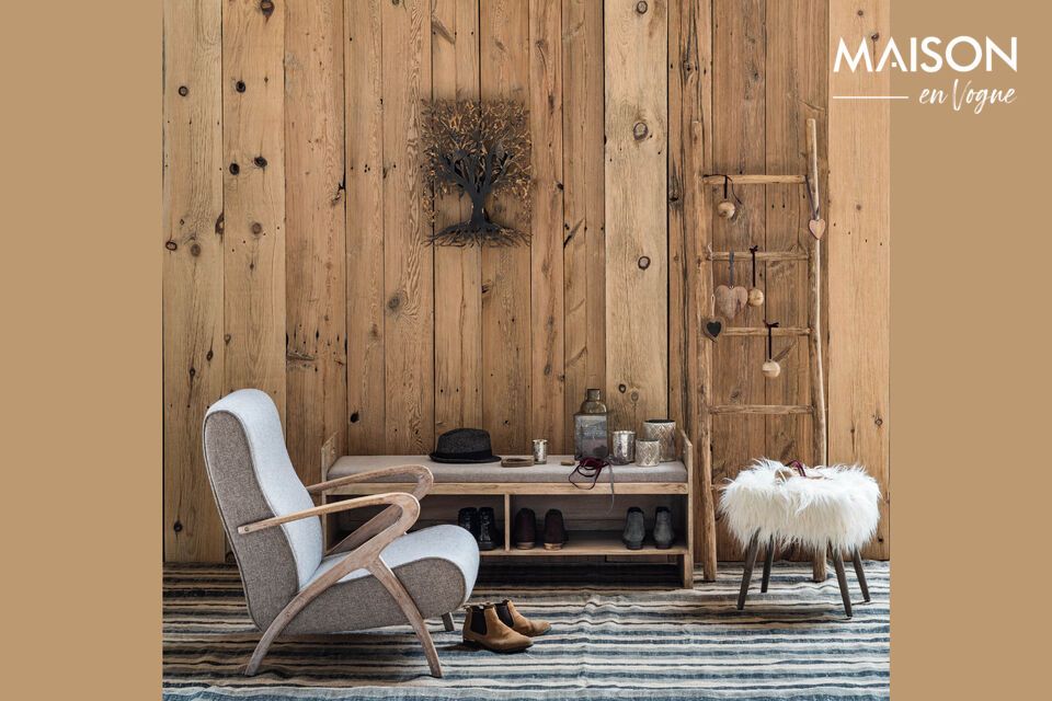 Rugged elegance and comfort in taupe oak.
