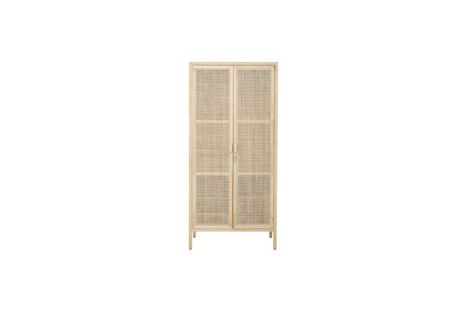 Wood and rattan blend perfectly to create a unique storage piece