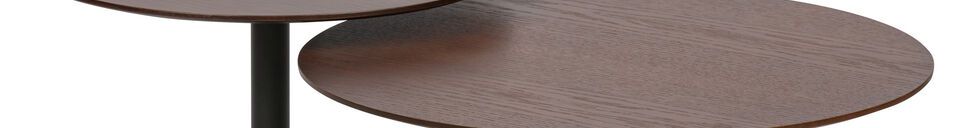 Material Details Odin brown wood and metal coffee table